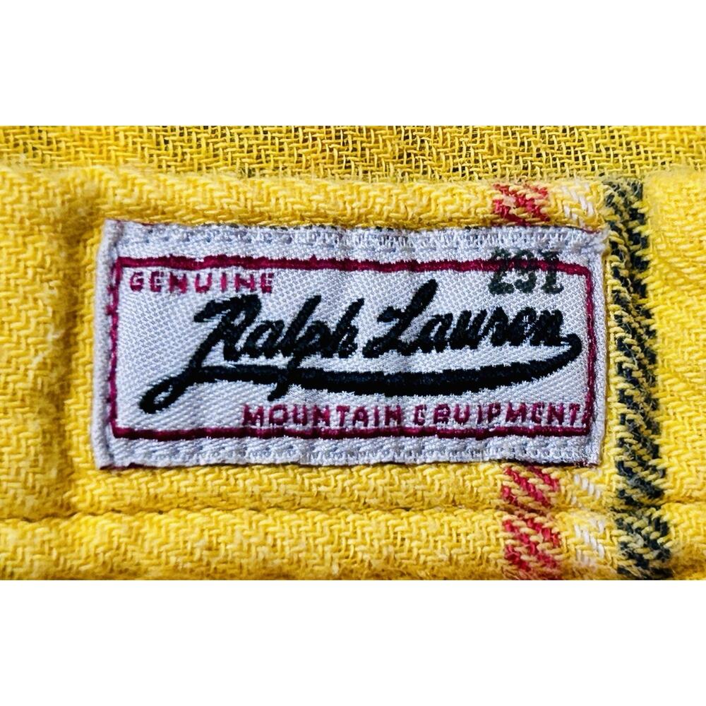 Ralph Lauren Mountain Equipment Yellow Plaid Men's Button Down Shirt Size M - Picture 6 of 9